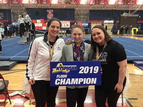 State Champion Shani Sirota with Coach Ruppert and Coach Orfini 